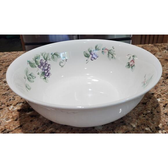 Vtg Pfaltzgraff Grapevine Large Serving Bowl 10” Round Vegetable Salad USA Grape - Picture 2 of 14